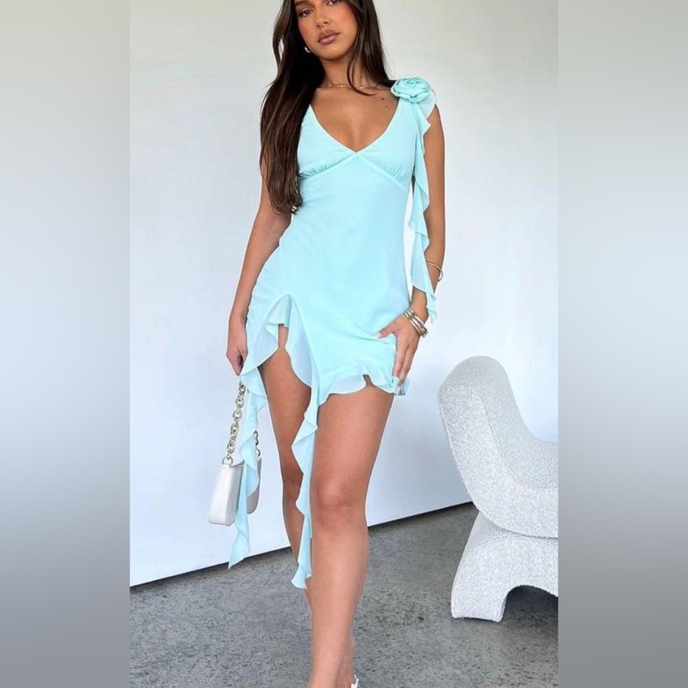 White Fox Blue Mini Dress
